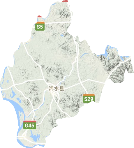 浠水县地形地图