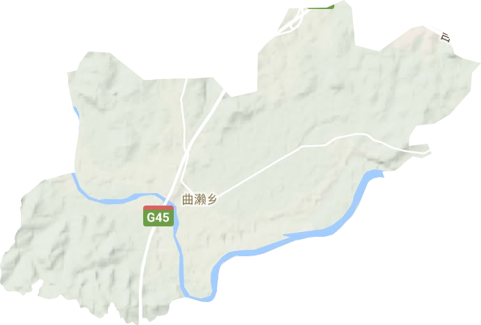 曲濑镇地形地图
