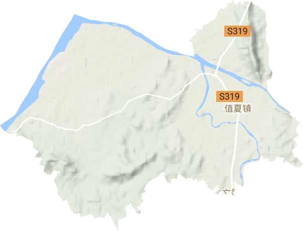 值夏镇地形地图