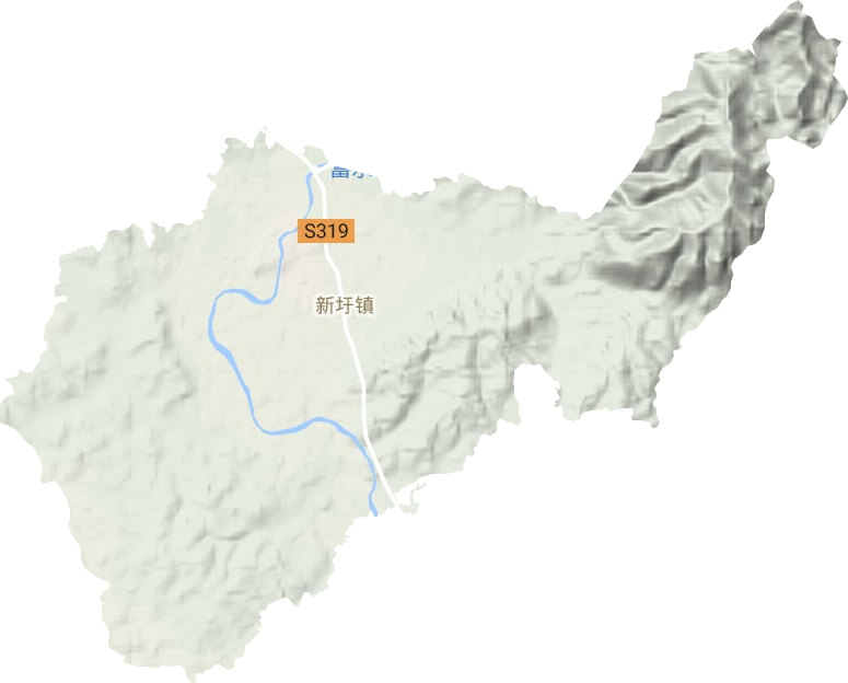 新圩镇地形地图