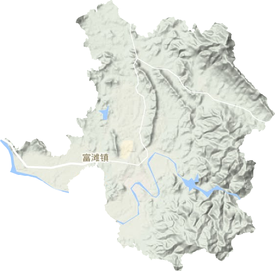 富滩镇地形地图