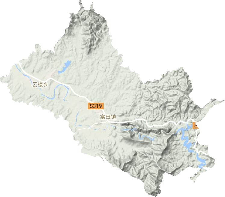 富田镇地形地图