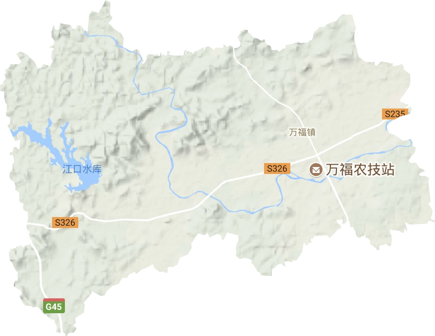 万福镇地形地图