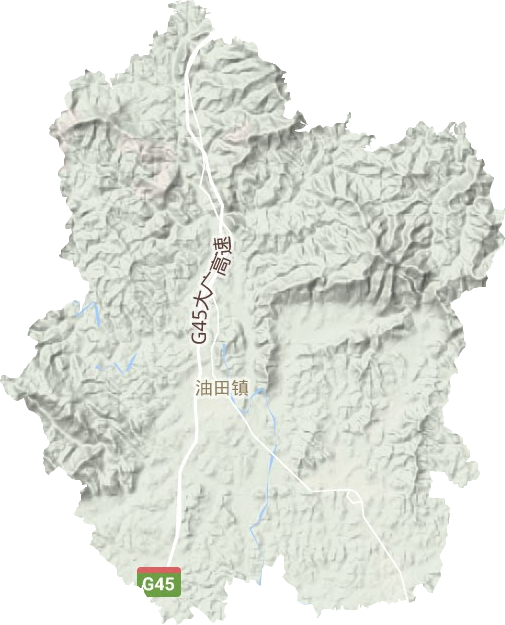油田镇地形地图