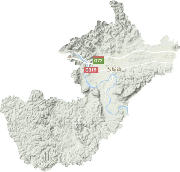 敖城镇地形地图