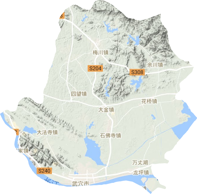 武穴市地形地图