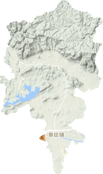 阜田镇地形地图