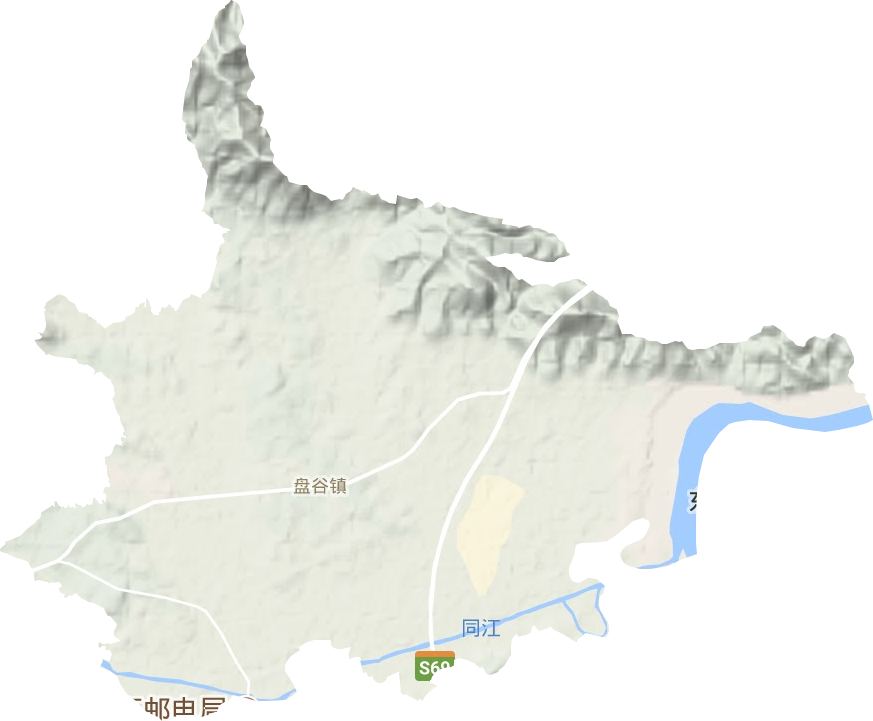 盘谷镇地形地图