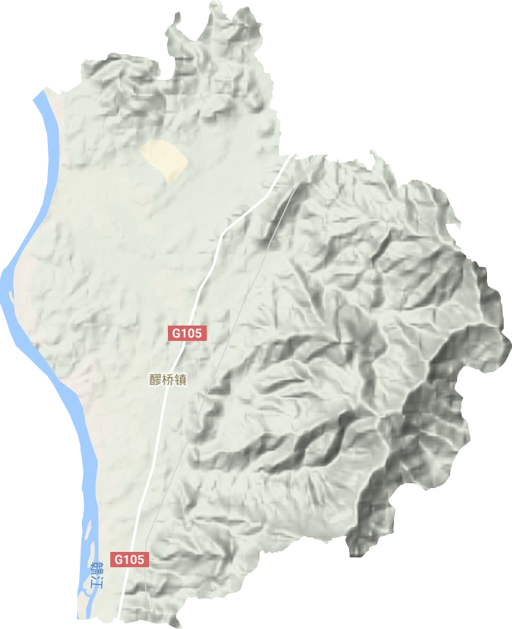 醪桥镇地形地图