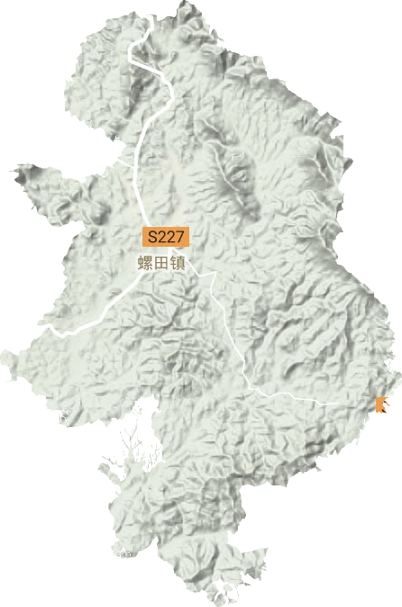 螺田镇地形地图