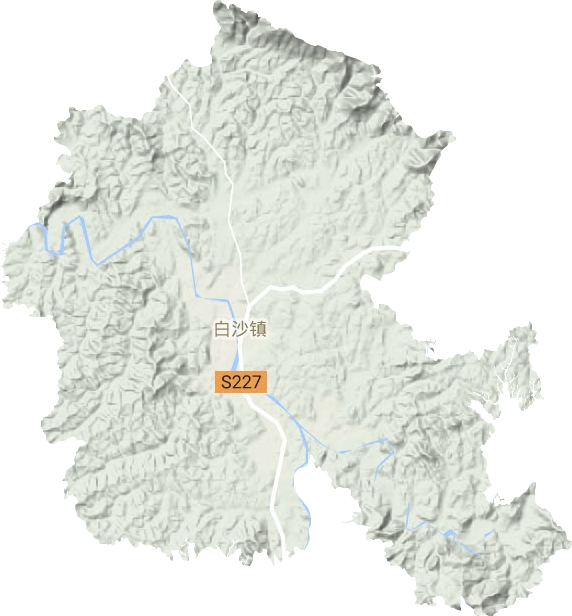 白沙镇地形地图