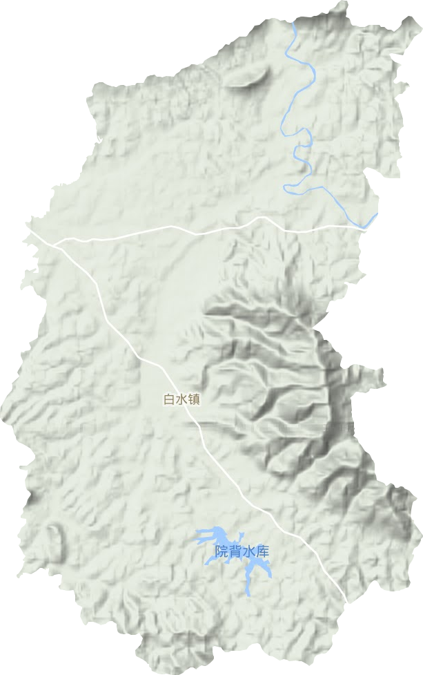 白水镇地形地图