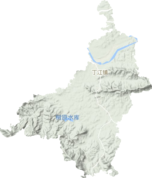 丁江镇地形地图