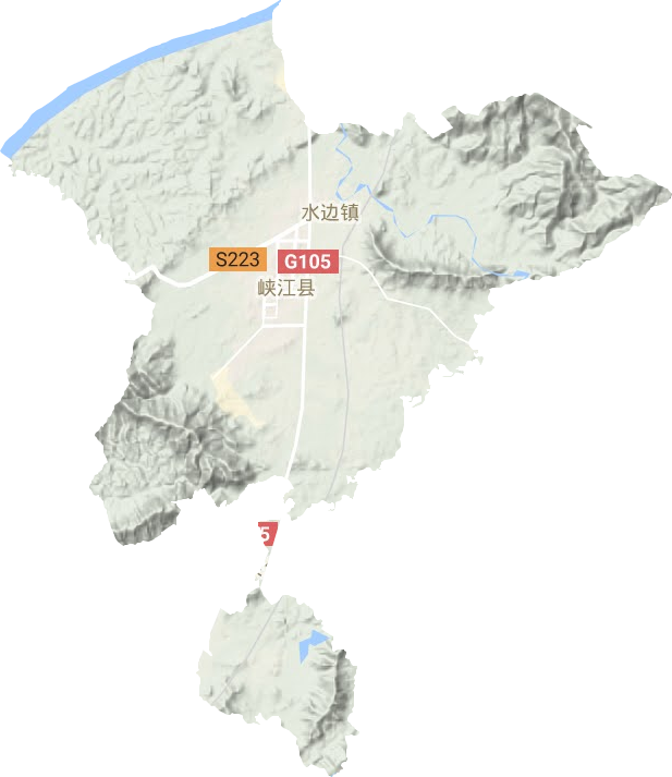 水边镇地形地图