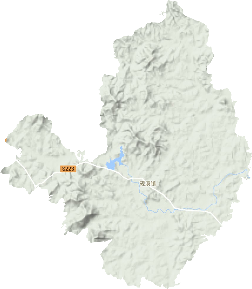 砚溪镇地形地图