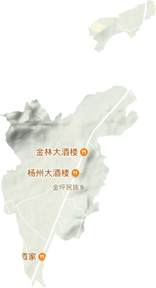金坪民族乡地形地图
