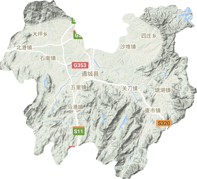 通城县地形地图