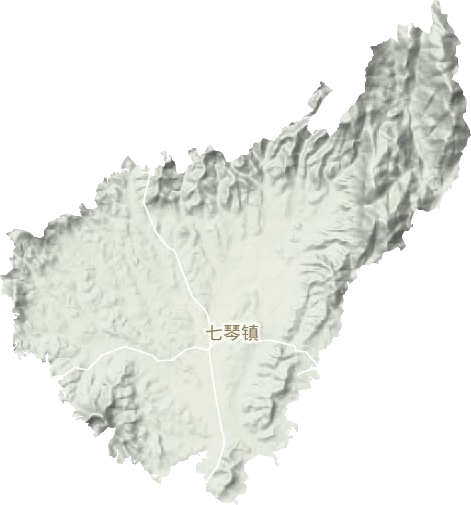 七琴镇地形地图