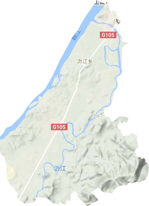 沂江乡地形地图