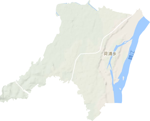 荷浦乡地形地图