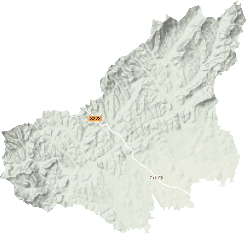 坑田镇地形地图