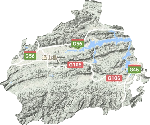 通山县地形地图