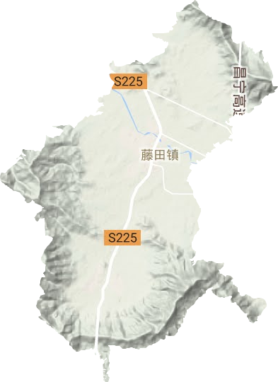 藤田镇地形地图