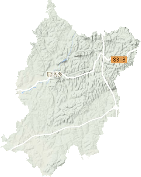 鹿冈乡地形地图