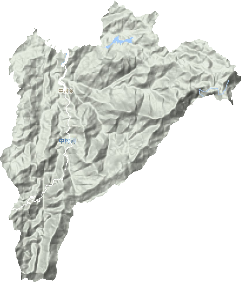 中村乡地形地图