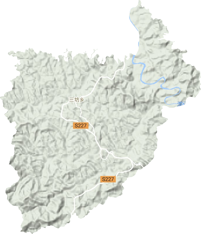 三坊乡地形地图