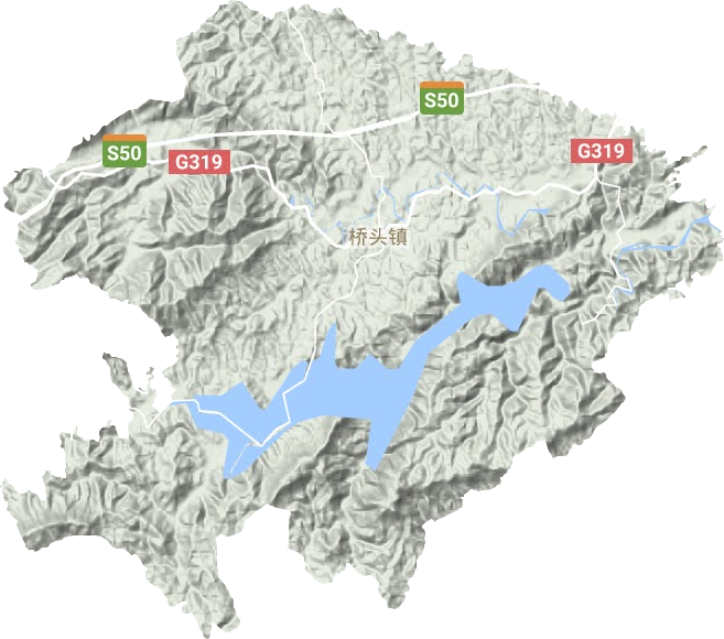 桥头镇地形地图