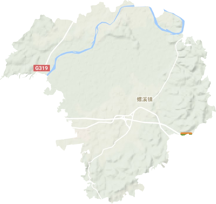 螺溪镇地形地图