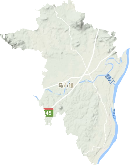 马市镇地形地图