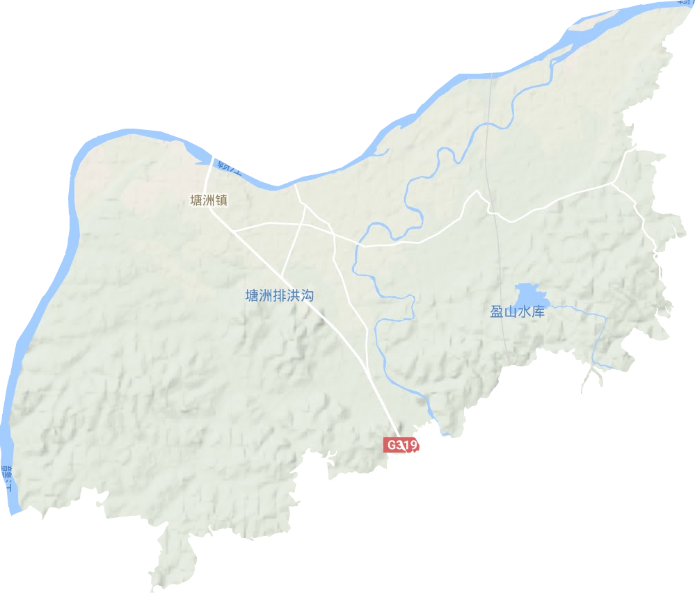 塘洲镇地形地图