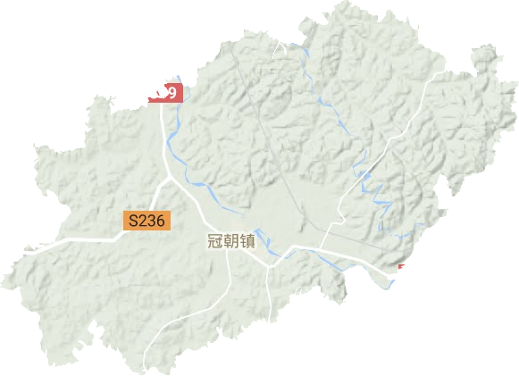 冠朝镇地形地图