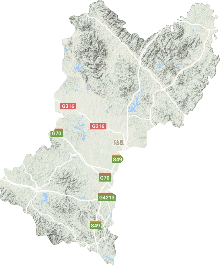 随县地形地图