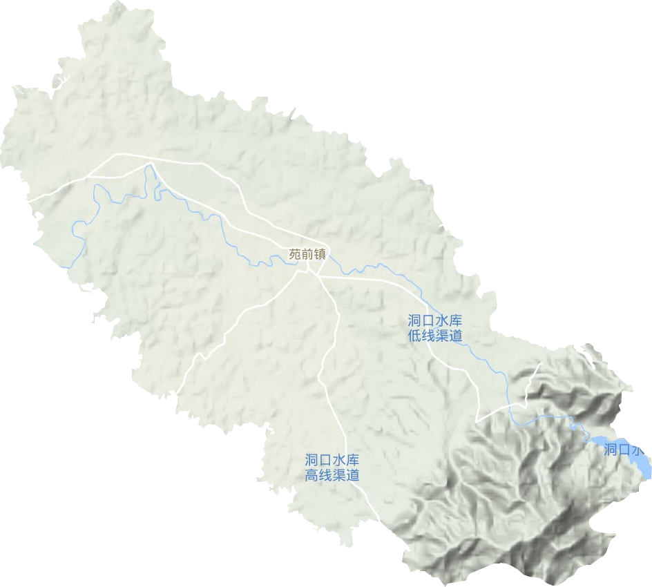 苑前镇地形地图