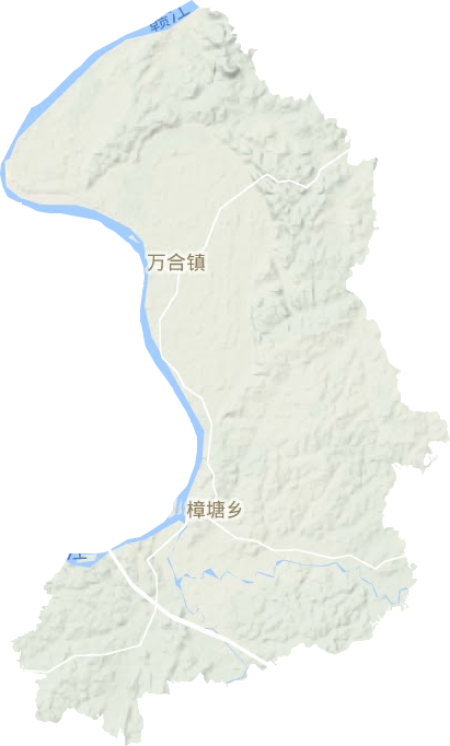 万合镇地形地图