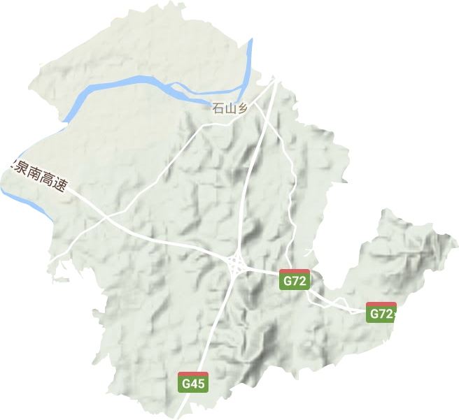 石山乡地形地图
