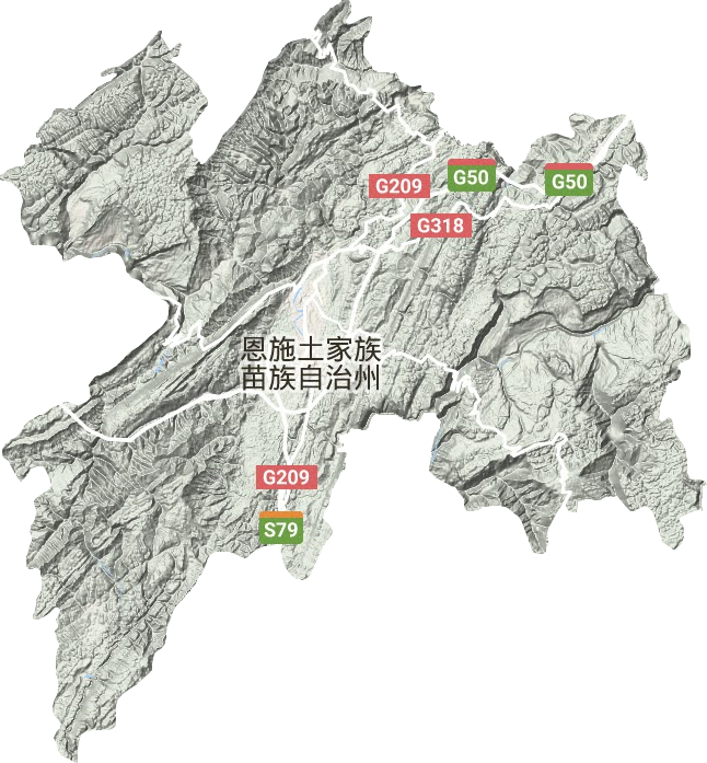 恩施市地形地图