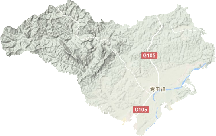 雩田镇地形地图