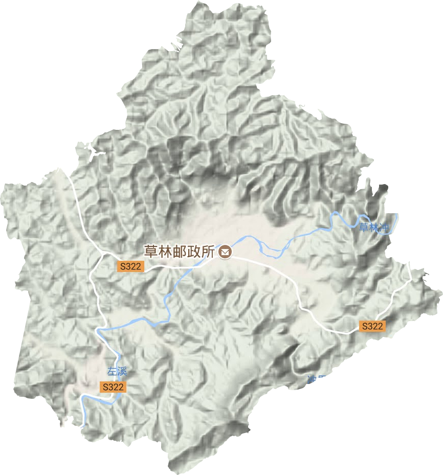 草林镇地形地图