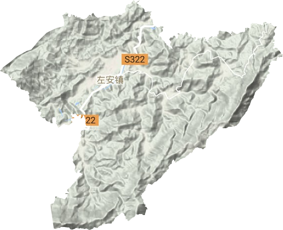 左安镇地形地图