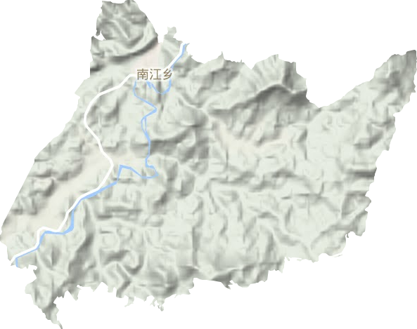 南江乡地形地图