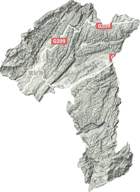 建始县地形地图