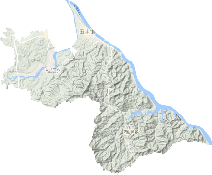 五丰镇地形地图