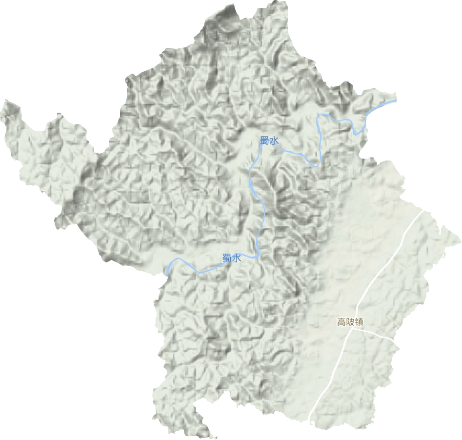 高陂镇地形地图