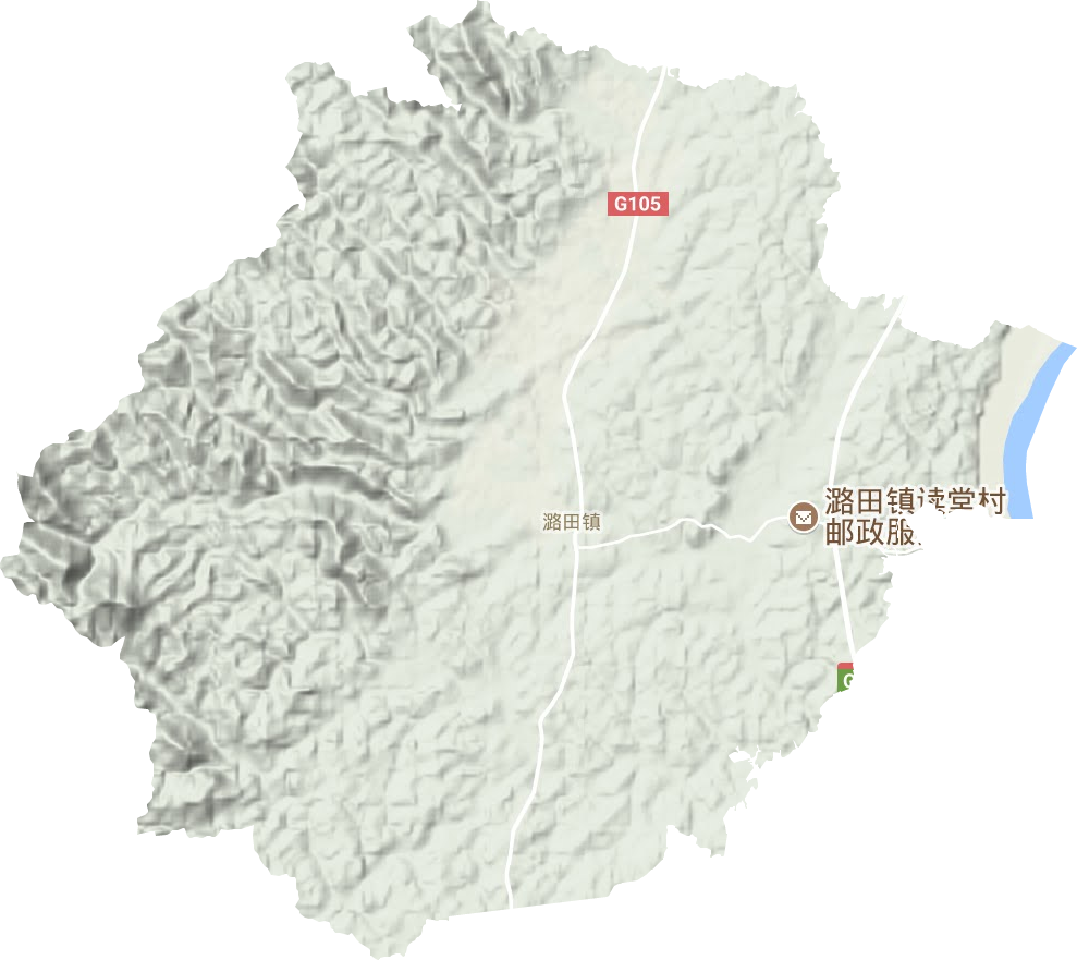 潞田镇地形地图