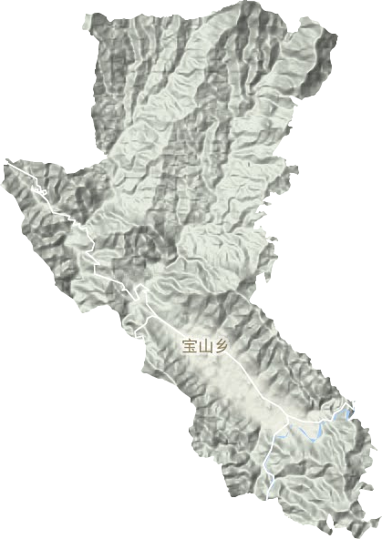 宝山乡地形地图