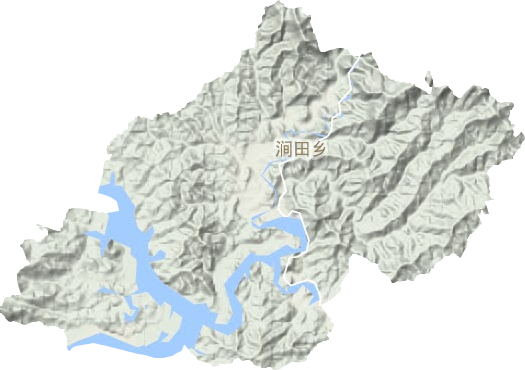 涧田乡地形地图
